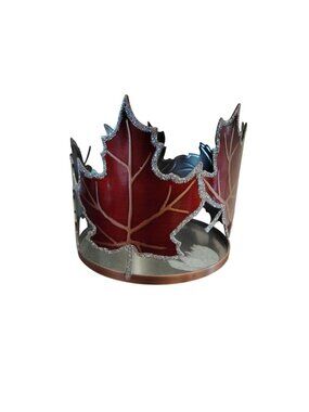 Bath & Body Works Metal Large Votive Candle Holder, Fall Leaf Leaves Glitter